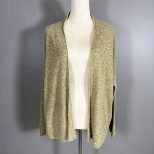 Eileen Fisher Cardigan XL Open Organic Cotton Heathered Green‎ Classic Capsule